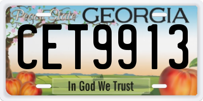 GA license plate CET9913