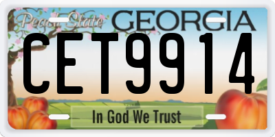 GA license plate CET9914