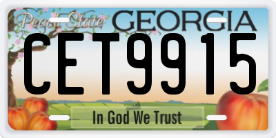 GA license plate CET9915