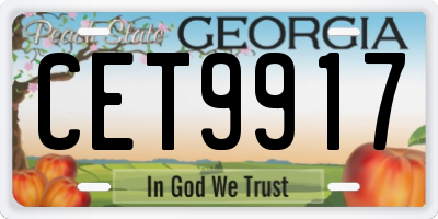 GA license plate CET9917