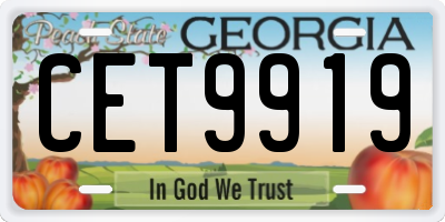 GA license plate CET9919