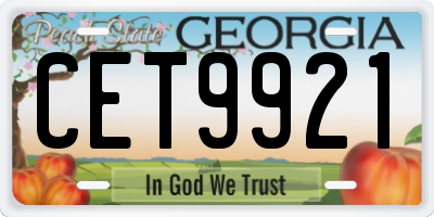 GA license plate CET9921