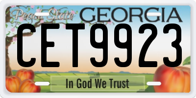 GA license plate CET9923