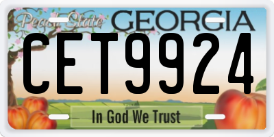 GA license plate CET9924