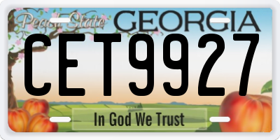 GA license plate CET9927