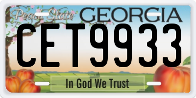 GA license plate CET9933
