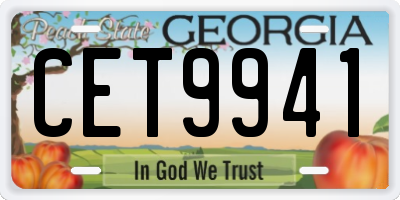 GA license plate CET9941