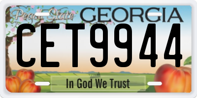 GA license plate CET9944