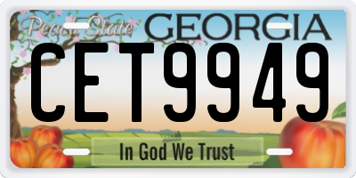 GA license plate CET9949