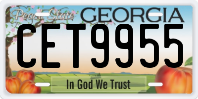 GA license plate CET9955