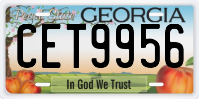 GA license plate CET9956