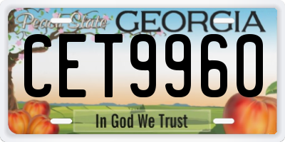 GA license plate CET9960