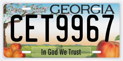 GA license plate CET9967