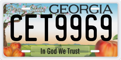 GA license plate CET9969