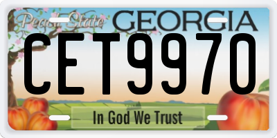 GA license plate CET9970