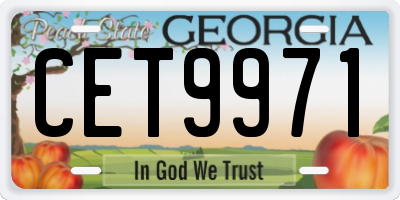 GA license plate CET9971