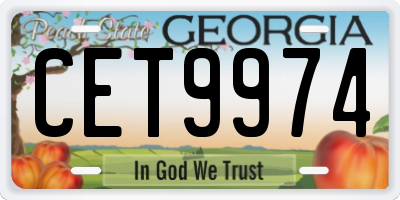 GA license plate CET9974