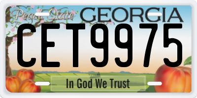 GA license plate CET9975