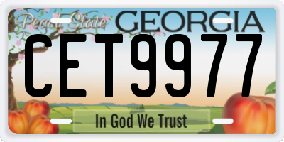 GA license plate CET9977