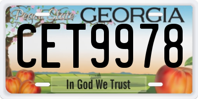 GA license plate CET9978