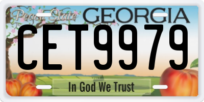 GA license plate CET9979