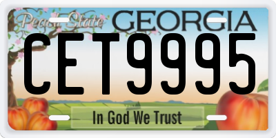 GA license plate CET9995