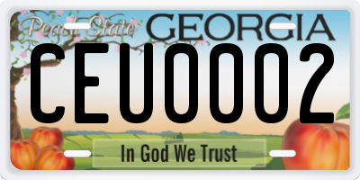 GA license plate CEU0002