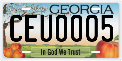 GA license plate CEU0005