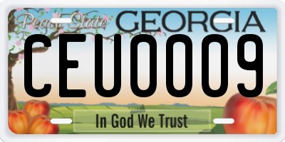 GA license plate CEU0009