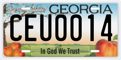 GA license plate CEU0014