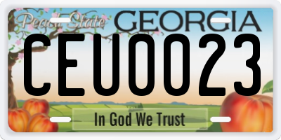 GA license plate CEU0023