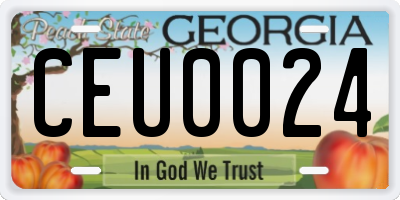 GA license plate CEU0024
