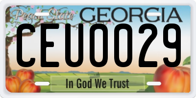 GA license plate CEU0029