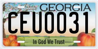 GA license plate CEU0031