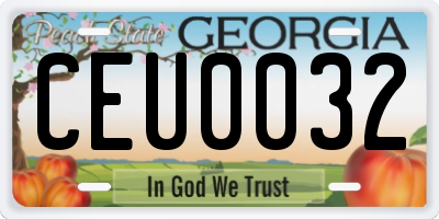 GA license plate CEU0032