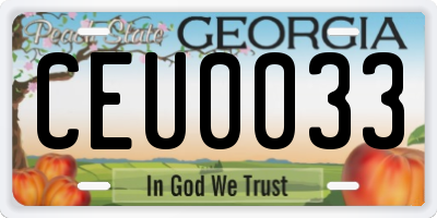 GA license plate CEU0033