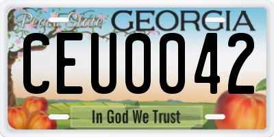 GA license plate CEU0042