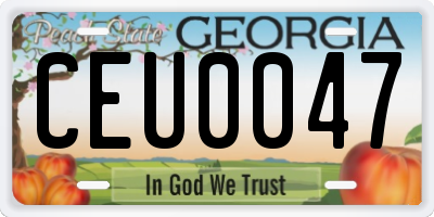 GA license plate CEU0047