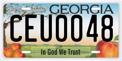 GA license plate CEU0048