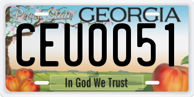 GA license plate CEU0051