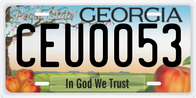 GA license plate CEU0053