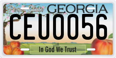 GA license plate CEU0056