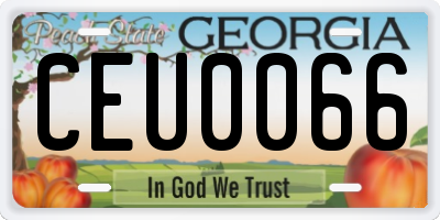 GA license plate CEU0066