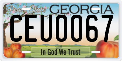 GA license plate CEU0067