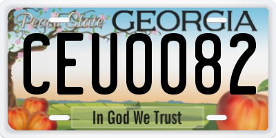 GA license plate CEU0082