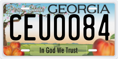 GA license plate CEU0084