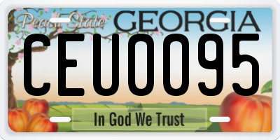 GA license plate CEU0095