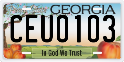 GA license plate CEU0103