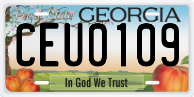GA license plate CEU0109
