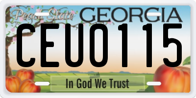 GA license plate CEU0115
